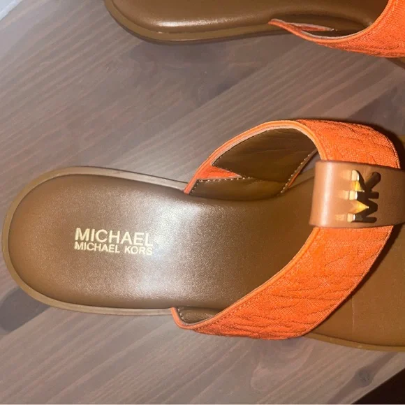 Michael Kors Orange and Tan Sandals - Picture 3 of 6